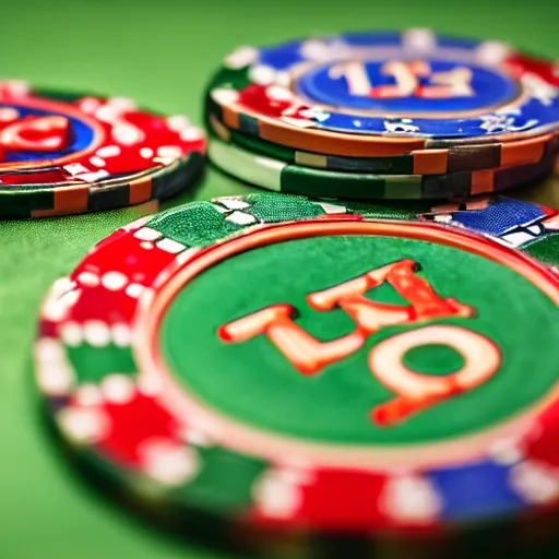 Image similar to anthropomorphic poker chip playing poker, canon 5 d 5 0 mm lens