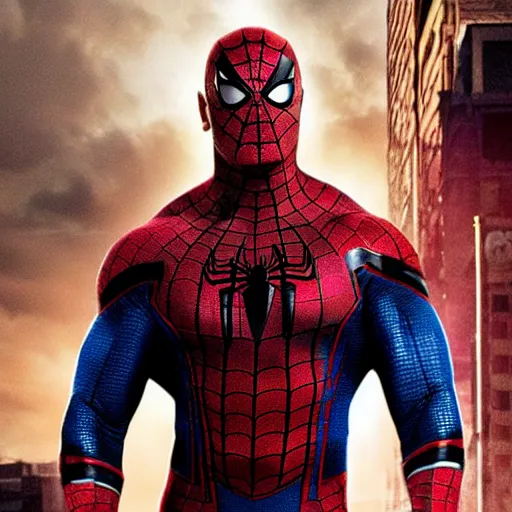 Image similar to dwayne johnson as spiderman