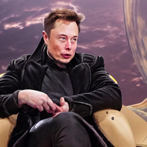 Image similar to Elon Musk as Emperor Shaddam IV, in Dune