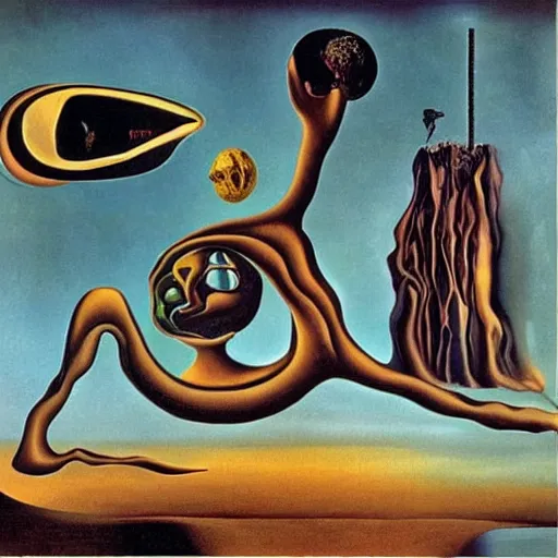 Image similar to a surrealist abstract meme by salvador dali