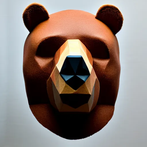 Image similar to mask of bear, studio photo, soft lighting