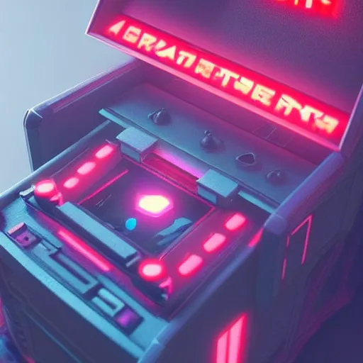 Image similar to 1990s arcade machine, octane render, unreal engine, digital art, Artstation, Trending on Artstation, cgsociety, Pinterest, 8k , close up to the screen, godrays, volumetric, reflections, cinematic, epic, accurate, coherent,