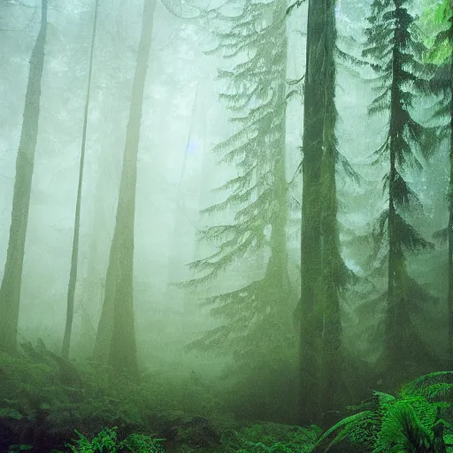 Trees Rise in the Pacific Northwest Forest Stock Image - Image of color,  clouds: 103367521