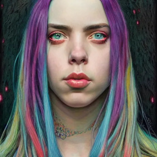 Image similar to Billie Eilish, by Mark Brooks, by Donato Giancola, by Victor Nizovtsev