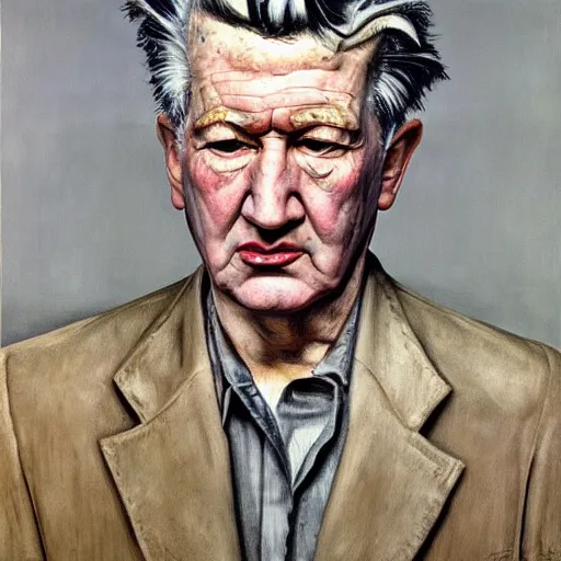 Prompt: high quality high detail painting by lucian freud, hd, david lynch, portrait, dramatic lighting
