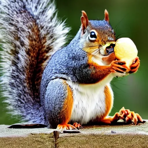 Image similar to a hungry squirrel with rolls and folds of fat