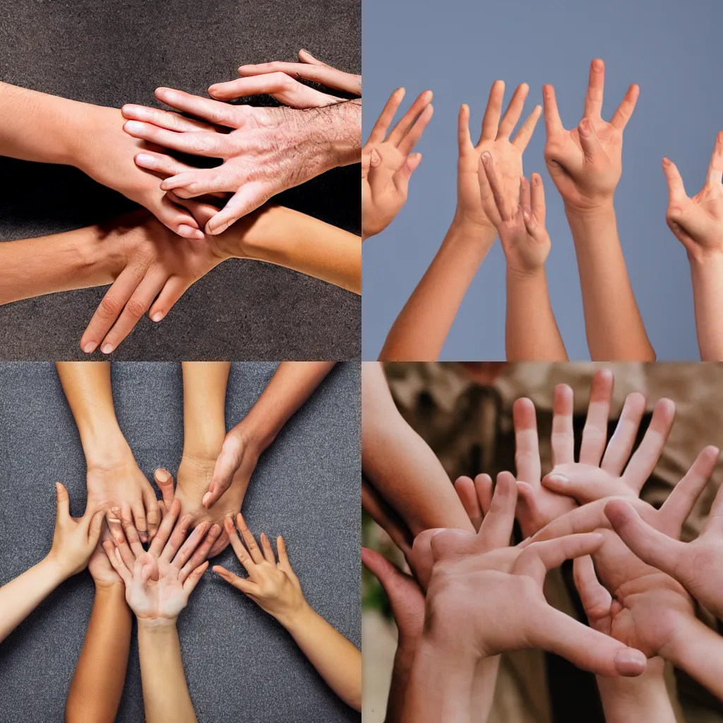 Prompt: hands with five fingers