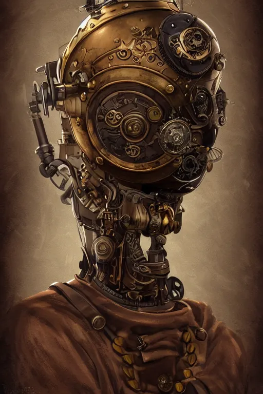 Image similar to steampunk helmet fantasy art mask robot ninja stylized digital illustration sharp focus, elegant intricate digital painting artstation concept art global illumination ray tracing advanced technology chaykin howard and campionpascale and cooke darwyn and davis jack