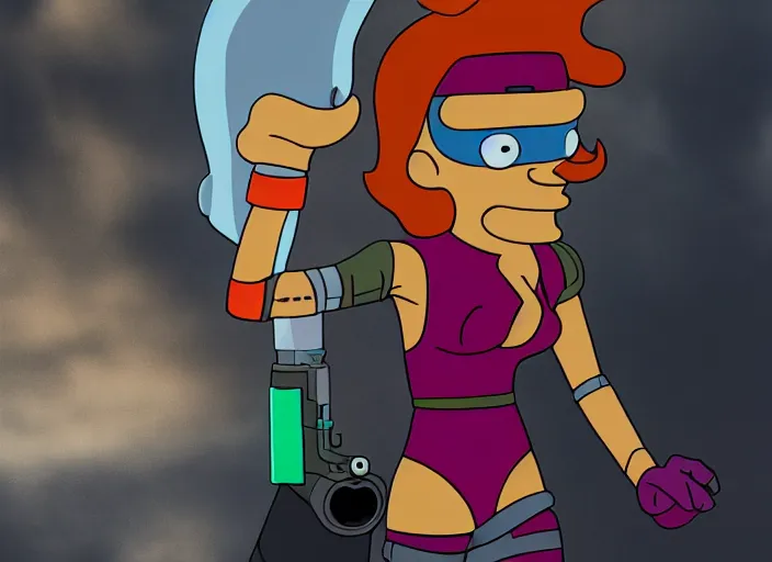 Image similar to portrait photo still of real life futurama character leela, cyclops, 8 k, 8 5 mm f 1. 8