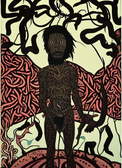 Prompt: a surreal painting of a shaman, by Cleon Peterson, voodoo, symbolist, soft colors, dramatic lighting, smooth, sharp focus, extremely detailed, aesthetically pleasing composition