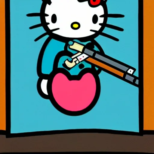 Image similar to hello kitty smoking a cigarette