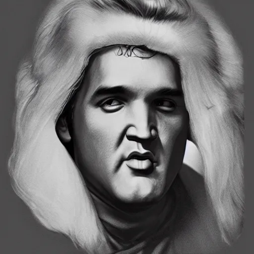 Image similar to elvis presley with gandalfs beart, trending on artstation, hyperrealistic, ultra detailed