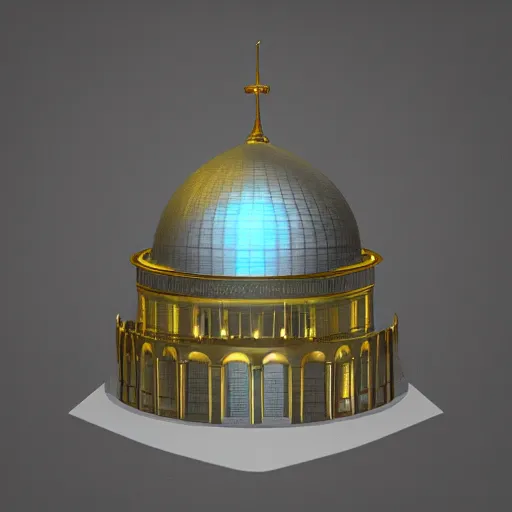 Image similar to bullet in the kremlin shape, dome form, digital art, 3 d high details render, unreal