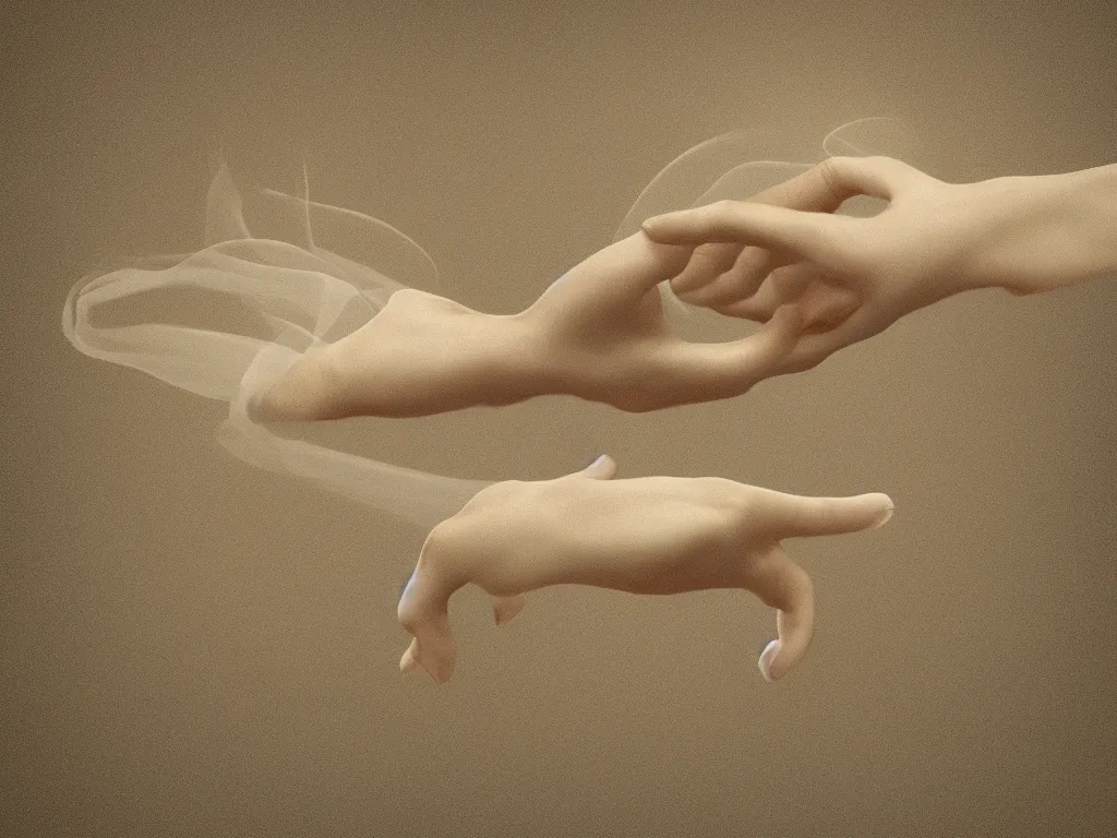 Image similar to a voluminous, amorphous, blob of flowing hair in the shape of an outstretched hand. Epic, elegant, nouveau, highly detailed, digital painting, cinematic, 8k, render