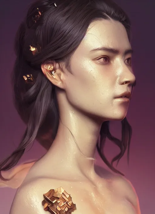 Image similar to a 3 d wlop goddess portrait, 8 k micro details, artwork by tooth wu and wlop and beeple and greg rutkowski, trending on artstation,