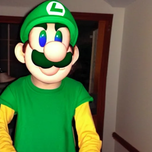 Prompt: Scott the Woz wearing a Luigi costume