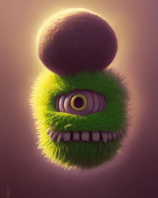 Image similar to highly detailed vfx portrait of a character of a tennis ball monster stephen bliss, chalk, unrealengine, greg rutkowski, loish, rhads, beeple, makoto shinkai and lois van baarle, ilya kuvshinov, rossdraws, tom bagshaw,