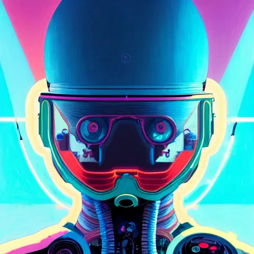 Prompt: high quality high detail portrait of a cyberpunk in an alien world, tristan eaton, victo ngai, rhads, 8 k, sci - fi, pastel colors, artstation, award - winning realistic sci - fi concept art by picasso masterpiece, intricate detailed, complimentary colors, greg rutkowski, hyperrealism, alphonse mucha, artgerm