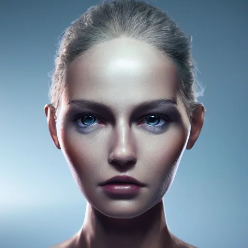Prompt: portrait of a stunningly beautiful alluring futuristic robot female, depth of field, zeiss lens, detailed, symmetrical, centered, fashion photoshoot, by Annie Leibovitz and Steve McCurry, David Lazar, Jimmy Nelsson, Breathtaking, 8k resolution, extremely detailed, beautiful, establishing shot, artistic, hyperrealistic, beautiful face, octane render