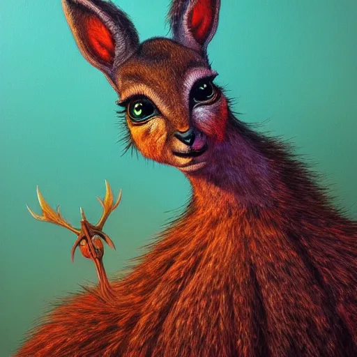 Image similar to a dik dik monster colorful, digital art, fantasy, magic, trending on artstation, ultra detailed, professional illustration by Basil Gogos