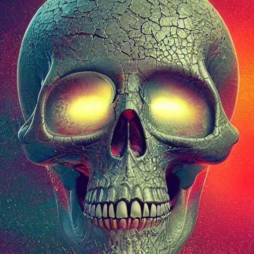 Image similar to portrait_of_a_melting_skull._intricate_abstract._intricate_artwork._by_Tooth_Wu_wlop_beeple_dan_mumford._octane_render_trending_on_artstat