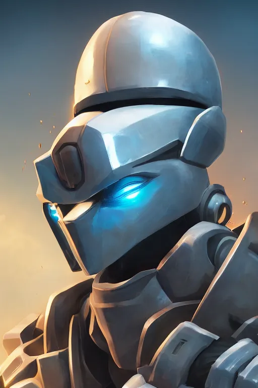 Image similar to epic mask helmet robot ninja portrait stylized as fornite style game design fanart by concept artist gervasio canda, behance hd by jesper ejsing, by rhads, makoto shinkai and lois van baarle, ilya kuvshinov, rossdraws global illumination radiating a glowing aura global illumination ray tracing hdr render in unreal engine 5