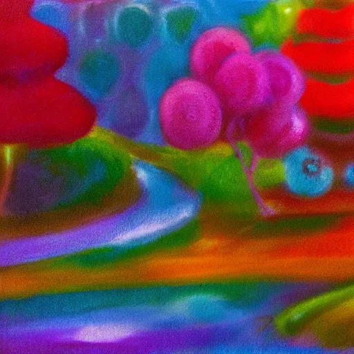 Image similar to candy land, impressionist