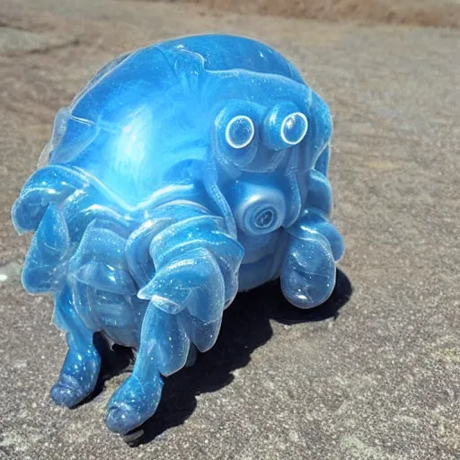 Prompt: realistic tardigrade made of bubbles