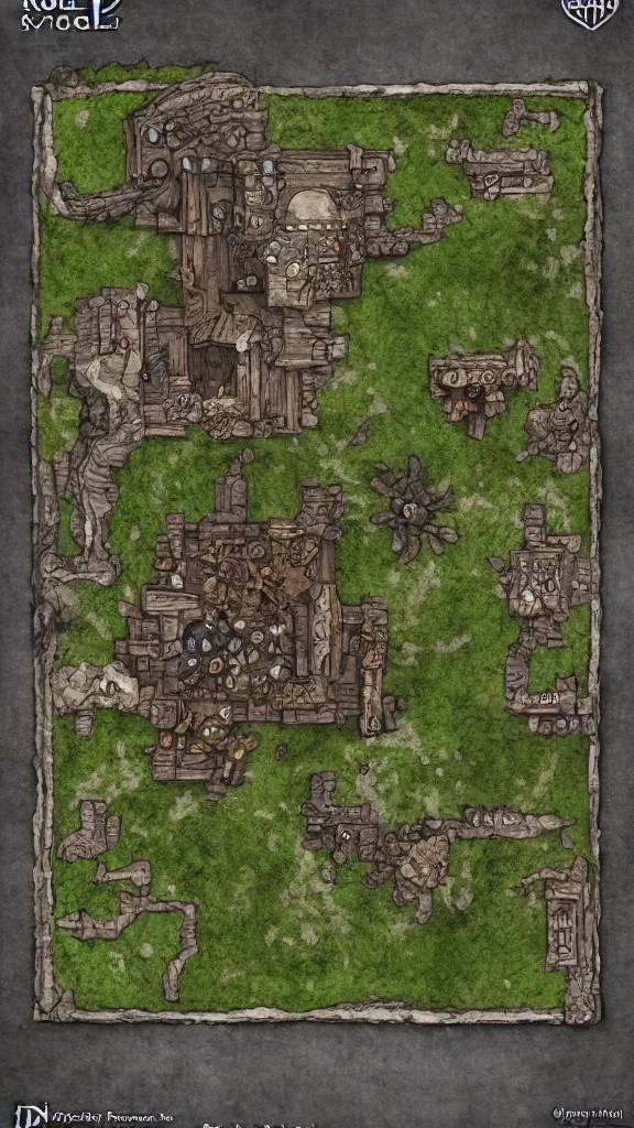 Image similar to dnd roll20 fantasy fortress battle map, rpg, tabletop role playing game, d&d, trending on artstation