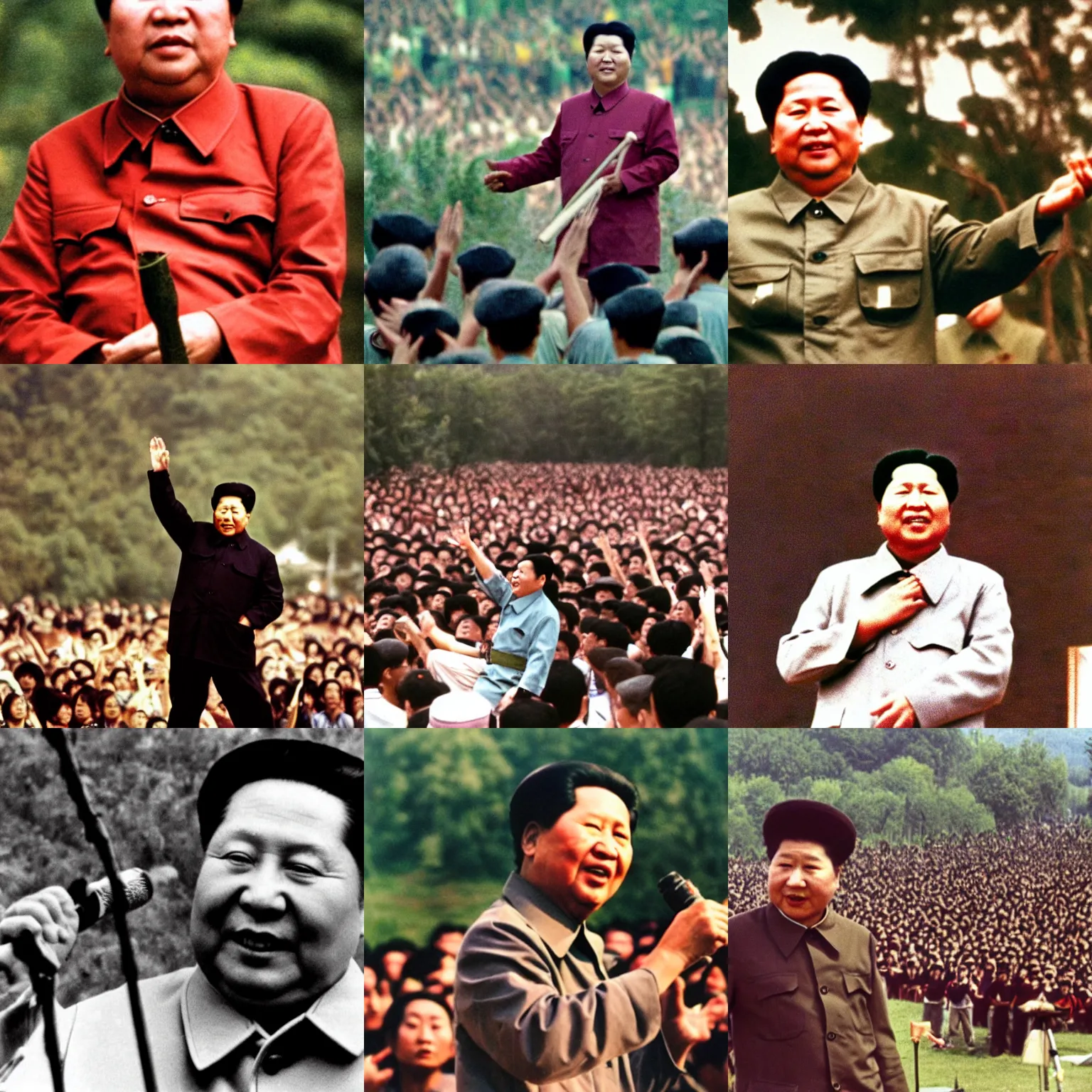 Prompt: mao zedong performing at Woodstock