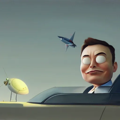 Image similar to goro fujita ilustration of elon musk, painting by goro fujita, sharp focus, highly detailed, artstation