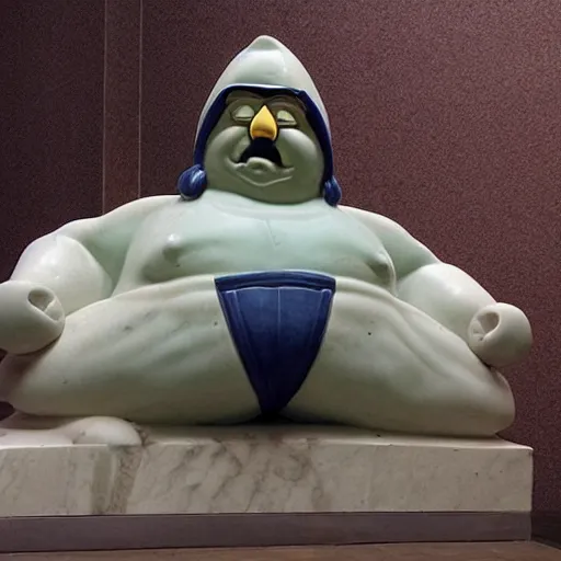 Image similar to epic greek marble statue of angry eric cartman