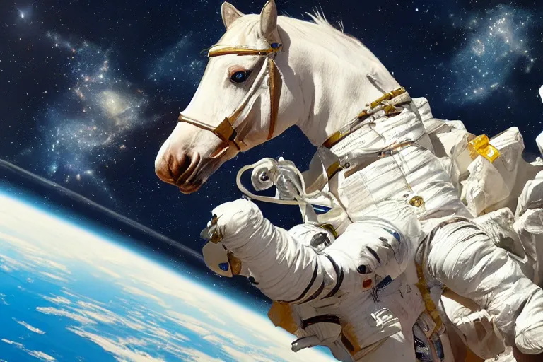 Image similar to horse lying on astronaut, arstation