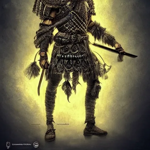 Image similar to “ full body, afghan warrior, an afghan male type, highly intricate detailed, light and shadow effects, intricate, highly detailed, digital painting, art station, concept art, smooth, sharp focus, illustration, advanced digital art, atmospheric lighting, detailed face, dark theme 8 k, hq ”