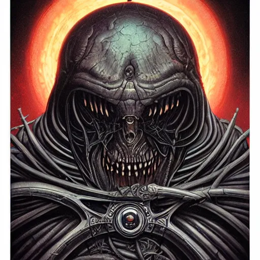 Prompt: elden ring giger doom scorn portrait, Pixar style, by Tristan Eaton Stanley Artgerm and Tom Bagshaw.