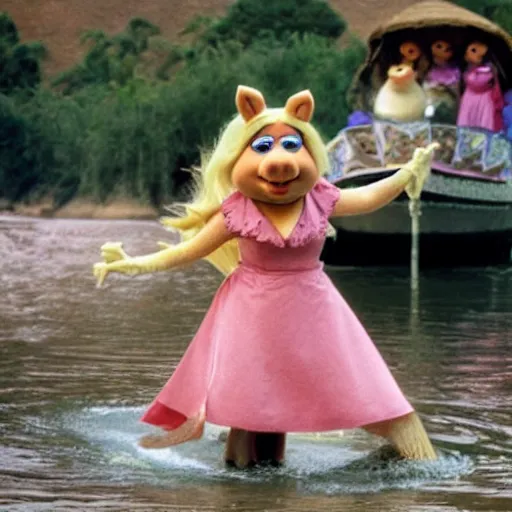 Image similar to Miss Piggy crossing the Nile