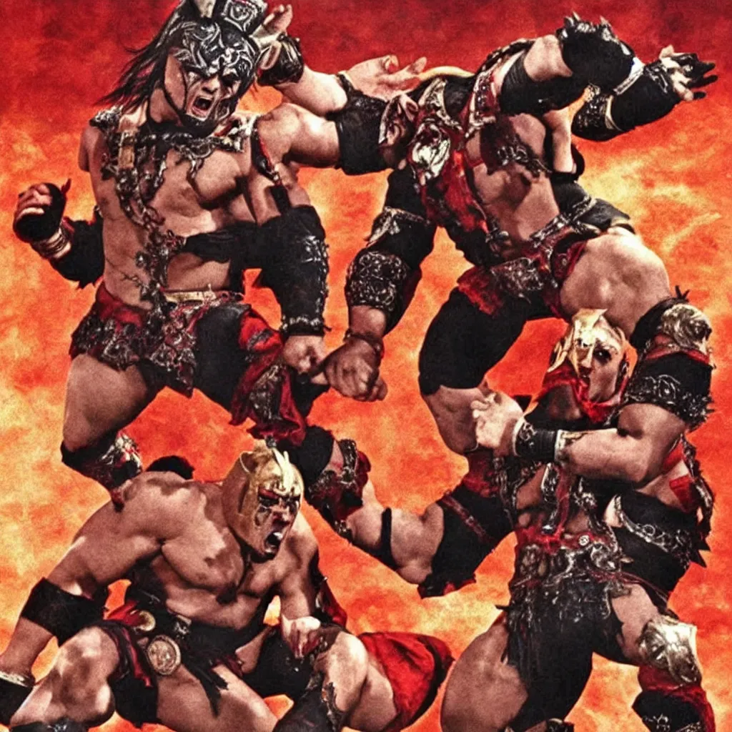 Image similar to shao kahn, wwe wrestling