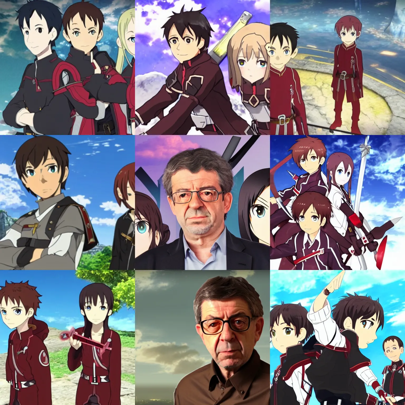 Prompt: jean-luc mélenchon in sword art online