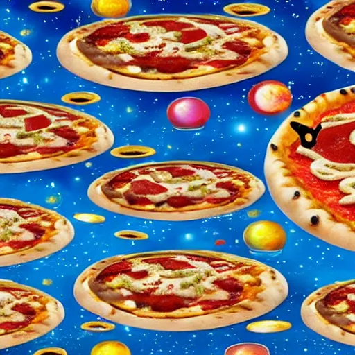 Prompt: space cats on pizza