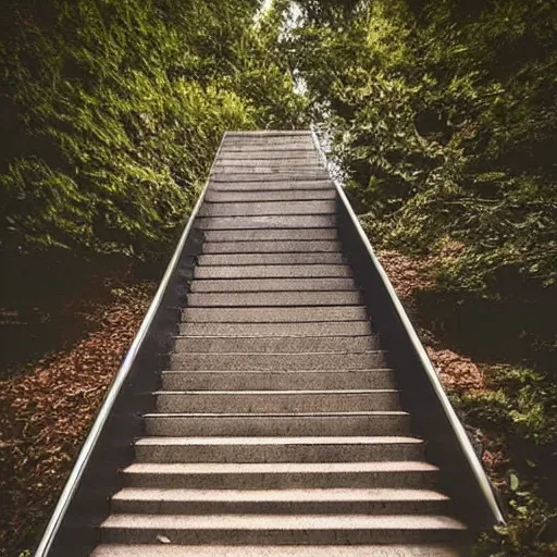 Prompt: creepy floating stairs