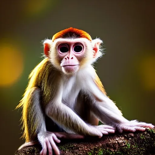 Prompt: very very very very cute chibi baby fruit monkey, portrait, pixar style, forest background, cinematic lighting, award winning creature portrait photography