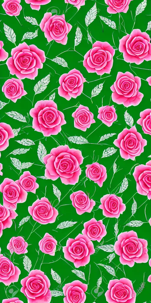 Image similar to seamless pattern of beautiful roses with leaves and throns, colourful, symmetrical, repeating 35mm photography