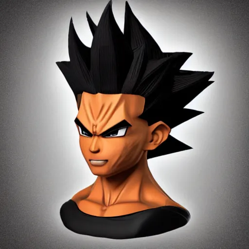 Image similar to black goku, highly detailed, ultra highly detailed, 3 d rendered, precise quality, trending