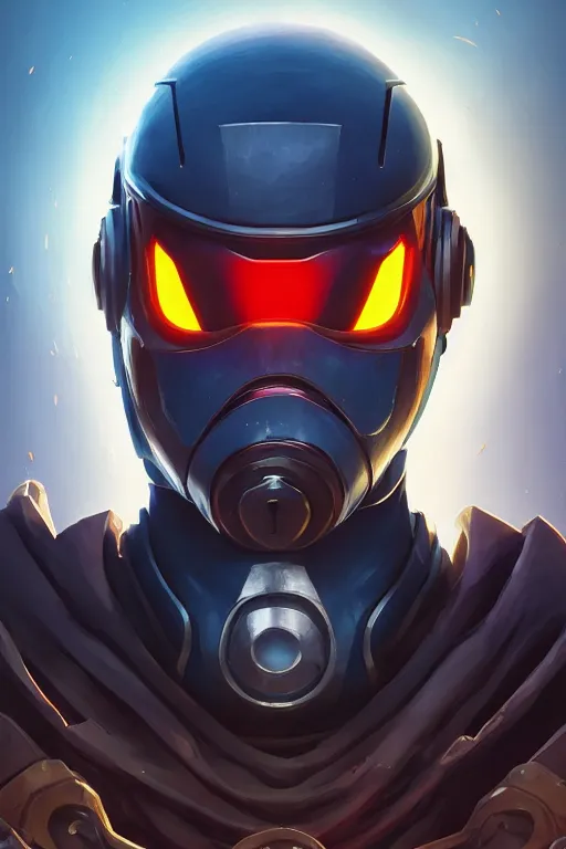 Image similar to epic mask helmet robot ninja portrait stylized as fornite style game design fanart by concept artist gervasio canda, behance hd by jesper ejsing, by rhads, makoto shinkai and lois van baarle, ilya kuvshinov, rossdraws global illumination radiating a glowing aura global illumination ray tracing hdr render in unreal engine 5