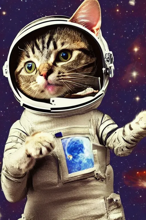 Image similar to a cat in a space suit