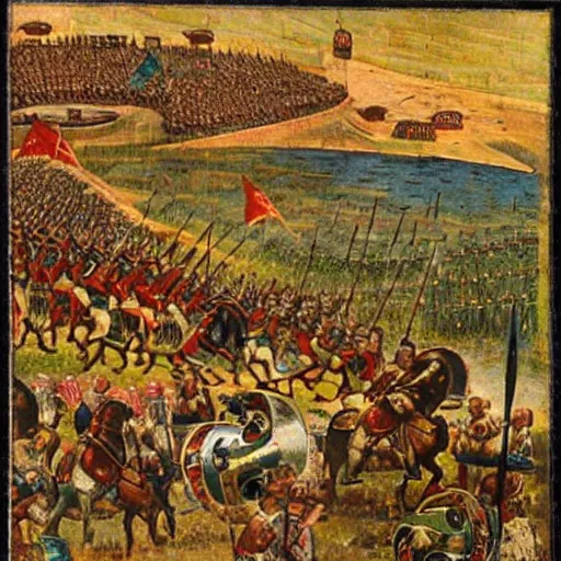 Image similar to “ large medieval battle, 1 9 0 0 ’ s photo ”