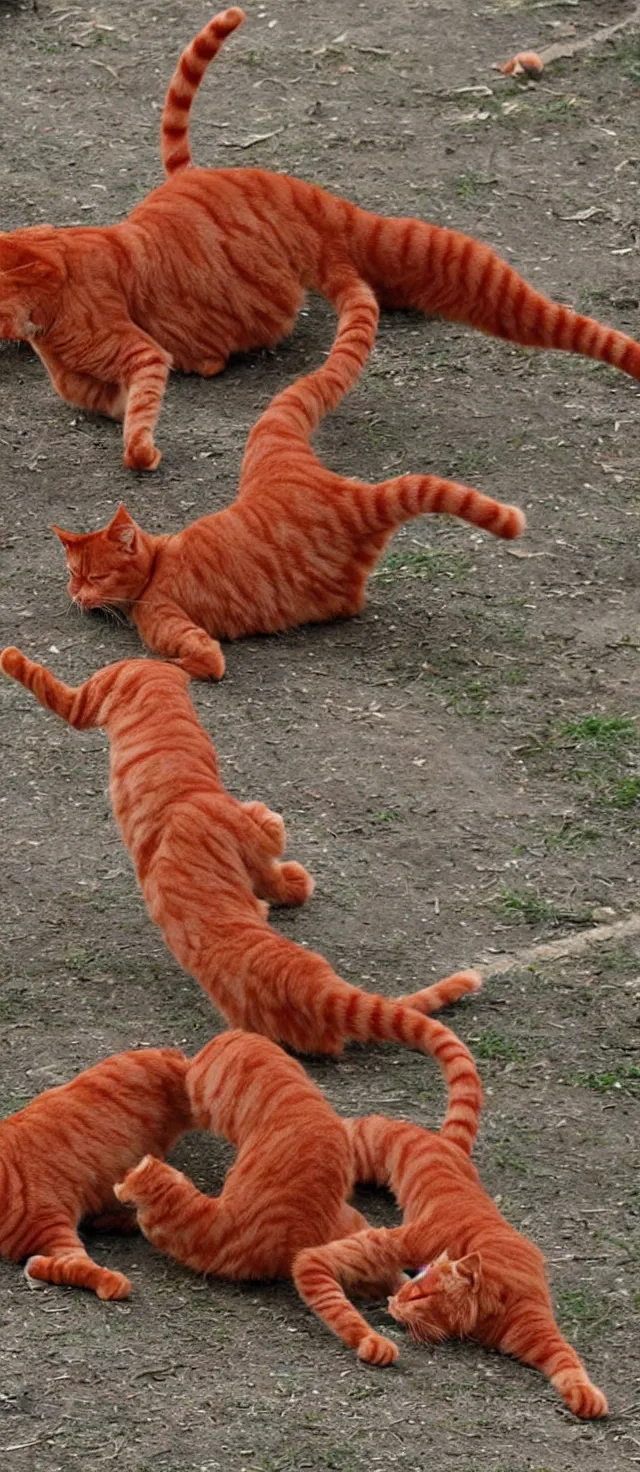 Image similar to tornado made of red cats