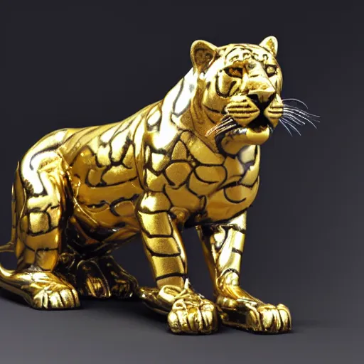Brass Golden Leopard Jaguar Statue at Rs 1780/piece