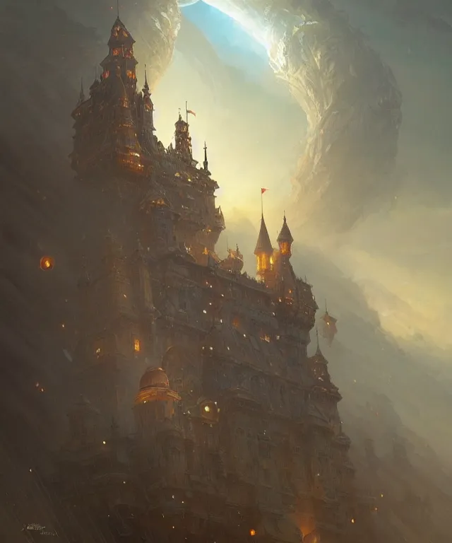 Image similar to laputa castle in the sky robot, fantasy, intricate, elegant, highly detailed, digital painting, artstation, concept art, smooth, sharp focus, illustration, art by artgerm and greg rutkowski and alphonse mucha