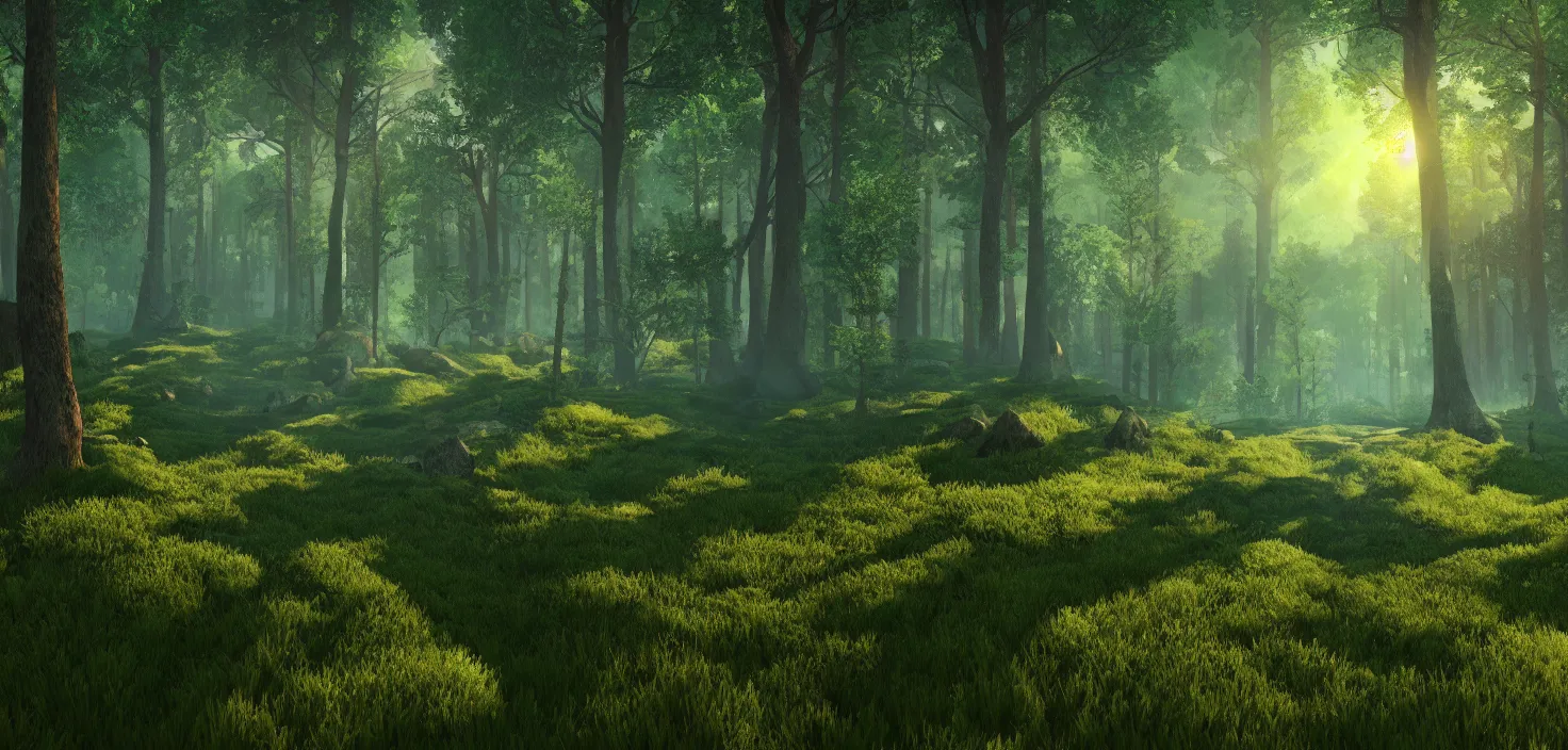 Prompt: forest landscape, incredible, vector art, octane render, fabulous, hyper detailed, random cinematic view, no noise, global illumination